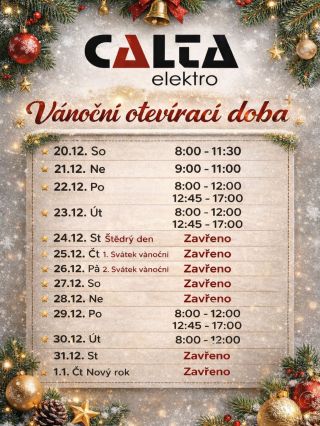Vánoční otevírací doba 🎄✨